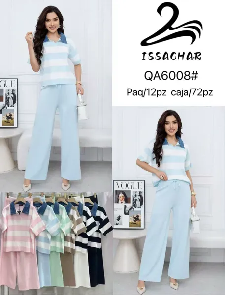 Conjunto de playera con cuello camisero y pantalón
