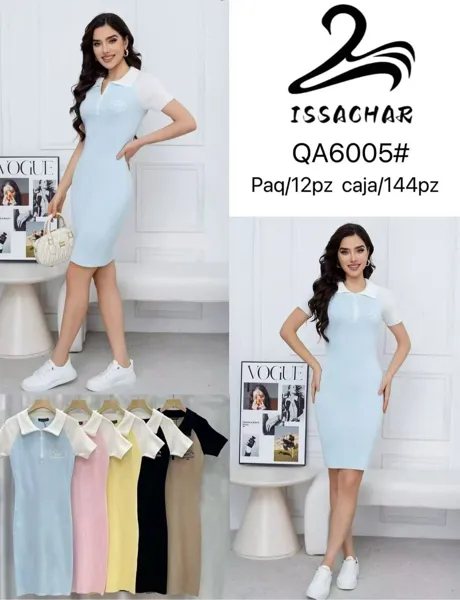 Vestido tipo polo con cierre