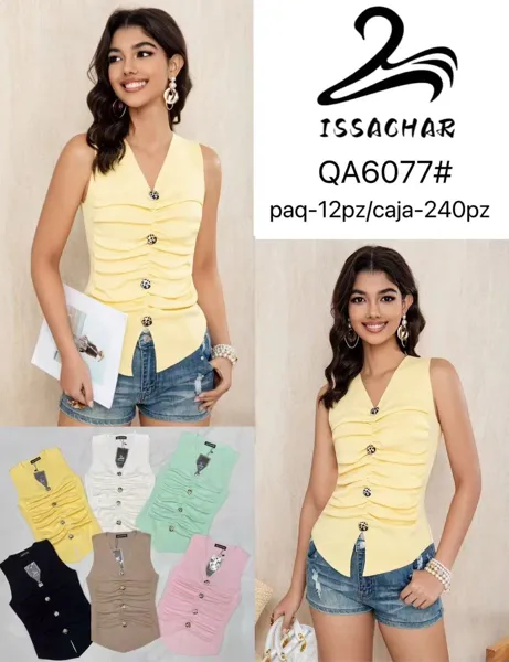 Blusa sin mangas con botones