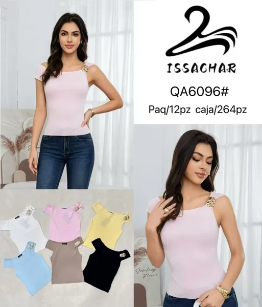 Blusa con adorno en hombro