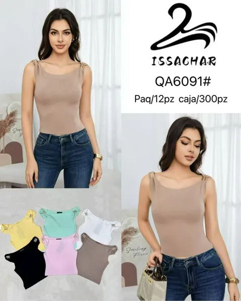 Blusa sin mangas con detalle de cadena en hombros