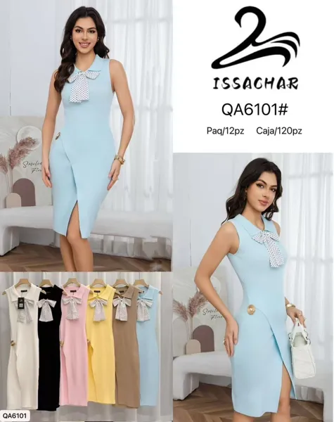 Vestido con cuello y lazo