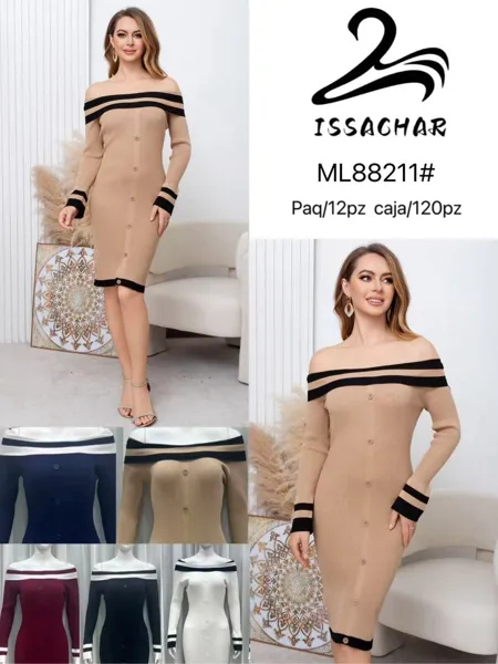 Vestido de punto con botones