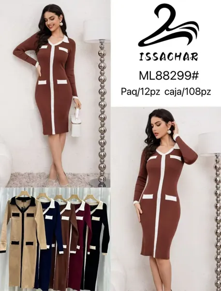 Vestido de punto con botones