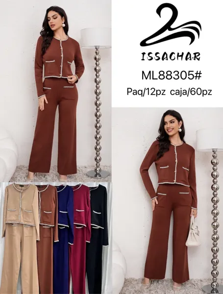 Conjunto de cárdigan y pantalón