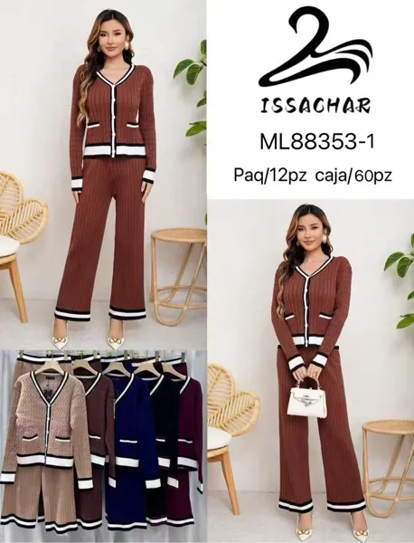 Conjunto de cárdigan y pantalón