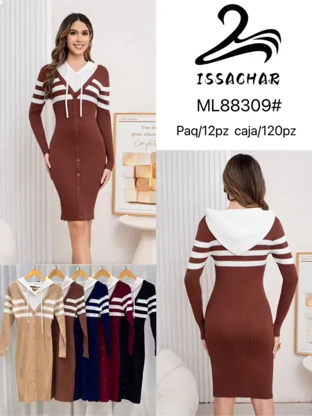 Vestido tipo cárdigan con capucha