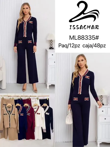 Conjunto de cárdigan y pantalón de punto