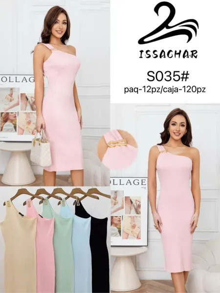 Vestido de un hombro con detalle