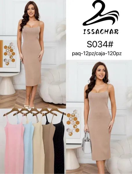 Vestido de tirantes con pedrería