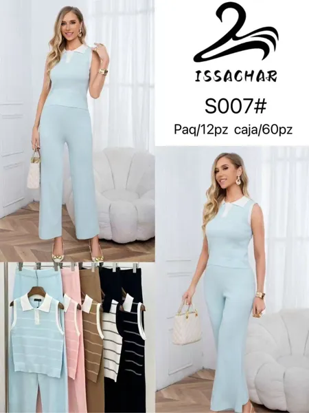 Conjunto de blusa sin mangas y pantalón