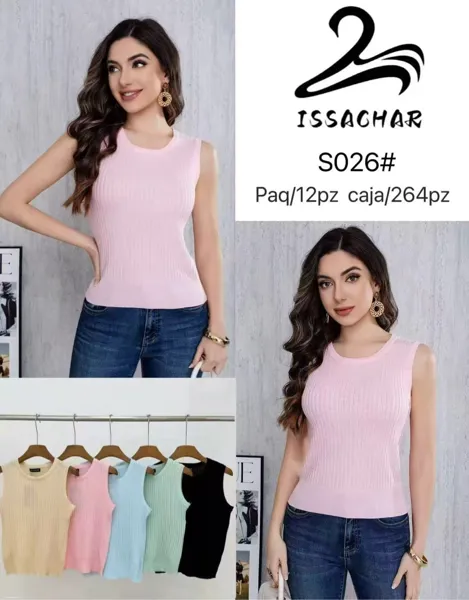 Blusa tejida sin mangas