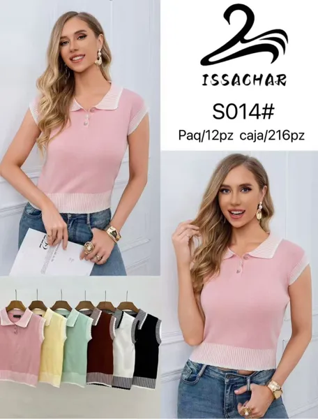 Blusa polo tejida con botones
