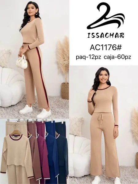 Conjunto de top y pantalón con franja lateral