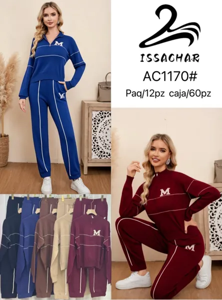 Conjunto de sudadera con cierre y pantalón