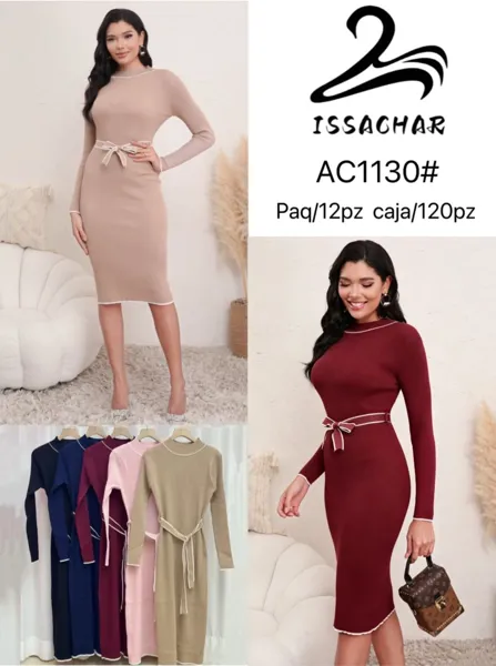 Vestido de punto con lazo