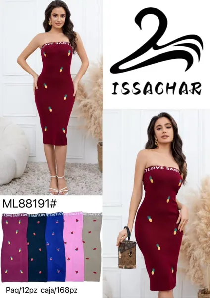 Vestido strapless con estampado
