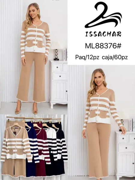 Conjunto de cárdigan y pantalón