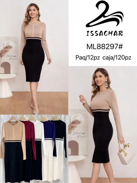 Vestido de punto con cierre