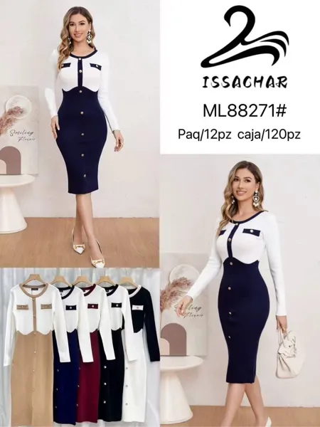Vestido de punto con botones