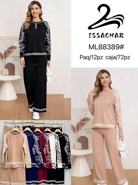 Conjunto de blusa y pantalón con estampado