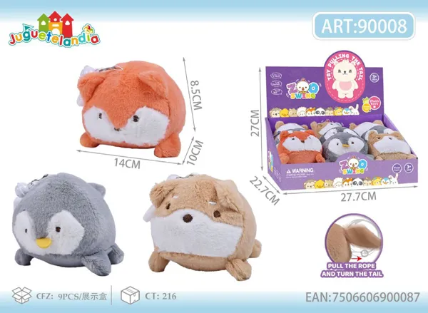 Llavero de peluche de jalar con vibración