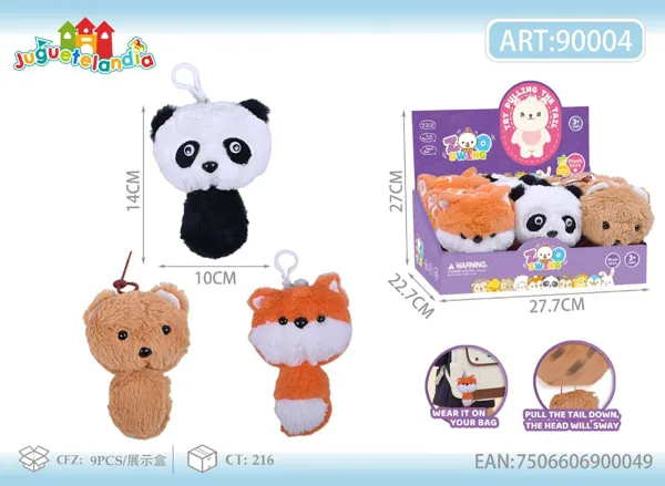 Llavero de peluche de jalar con vibración