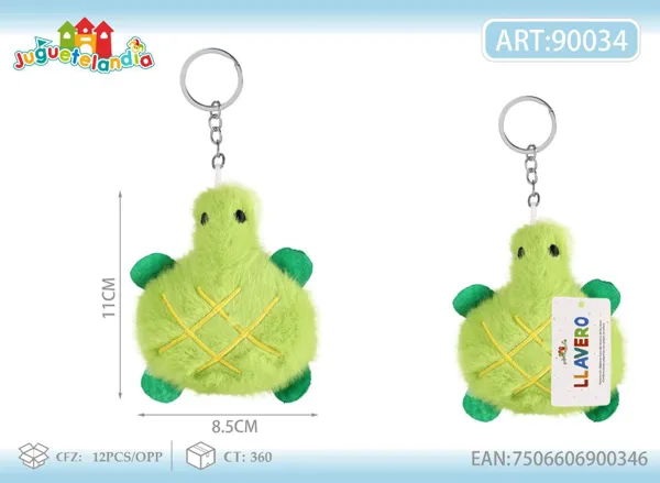 Llavero de peluche de tortuga (4 pulgadas)