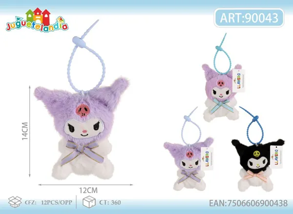 Llavero de peluche de Kuromi con mariposa (4 pulgadas)