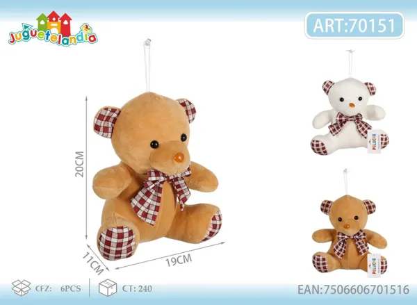 Peluche de osito con moño (7 pulgadas)