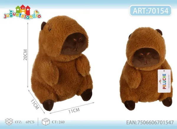 Peluche de Capibara peludo (7 pulgadas)