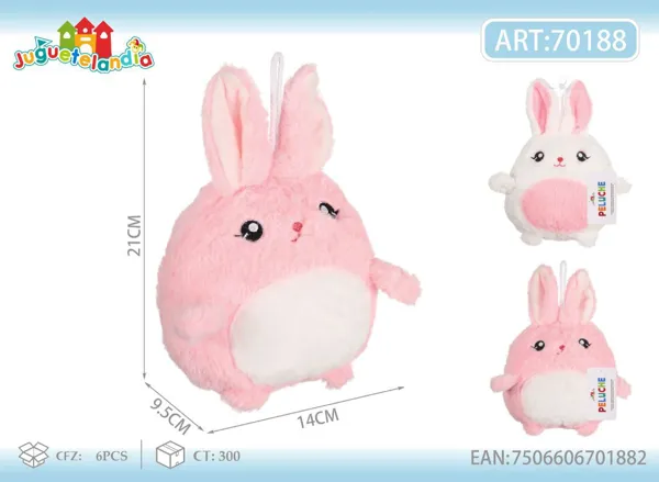 Peluche de conejo burbuja de pelo suave (23 cm)