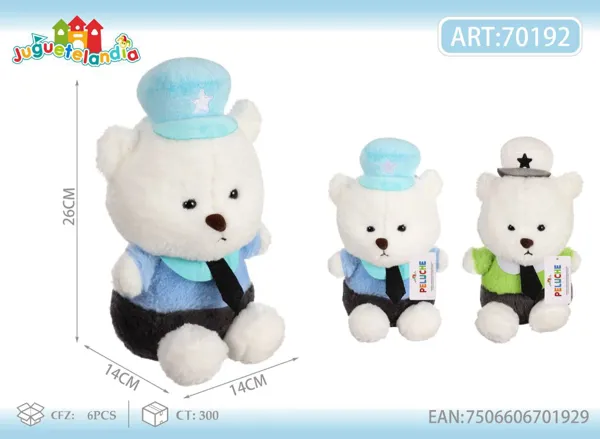 Peluche de oso policía (22-23 cm)