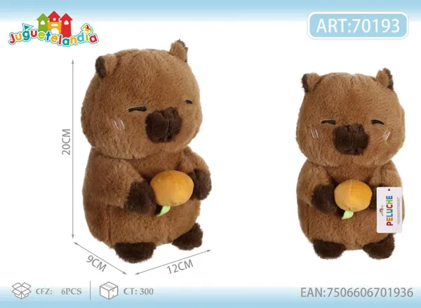 Peluche de Capibara peludo (22-23 cm)