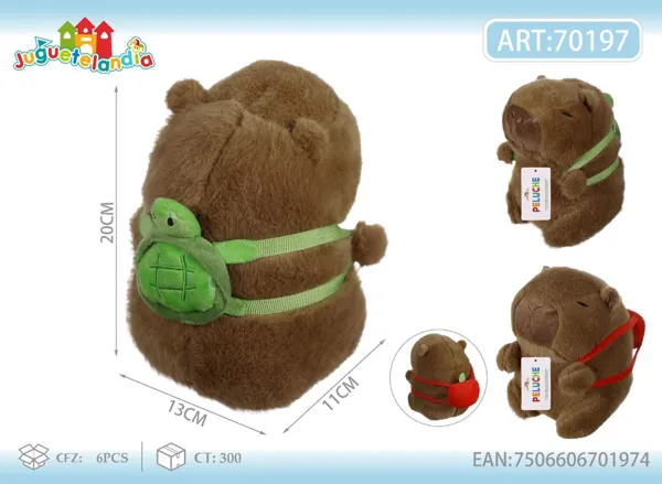 Peluche de Capibara con mochila (20 cm)