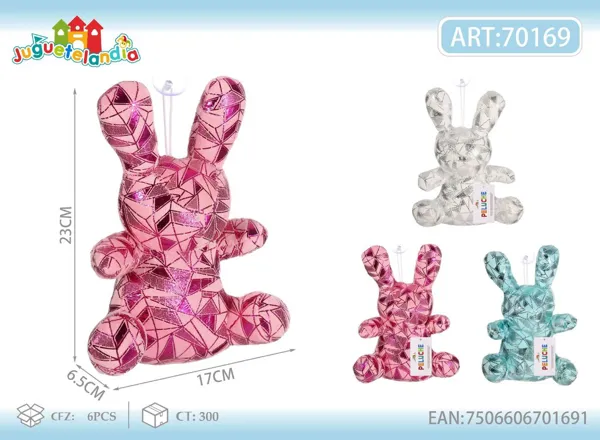 Peluche de conejo diamante (17-20 cm)