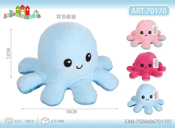 Peluche de pulpo reversible (20 cm)