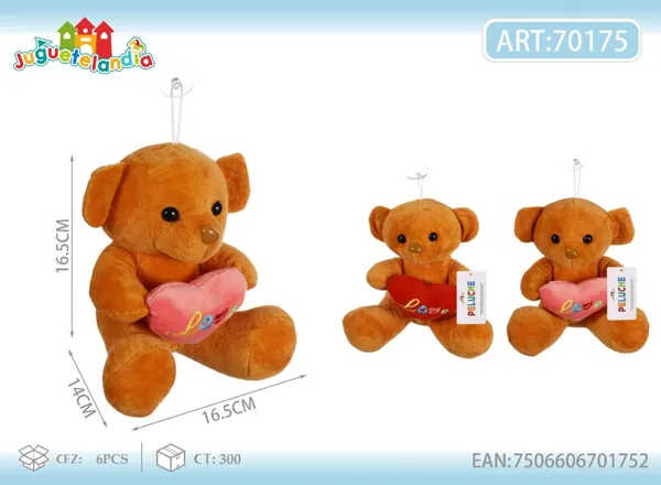 Peluche de oso con corazón (17-20 cm)
