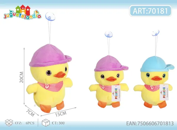 Peluche de patito con gorrito ladeado (7 pulgadas)