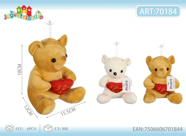 Peluche de oso con corazón (24 cm)