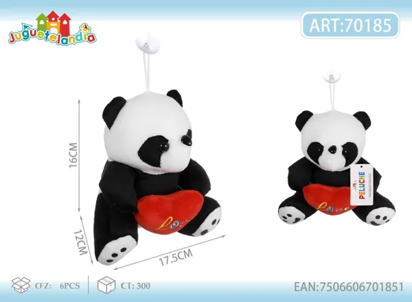Peluche de panda con corazón (17-20 cm)