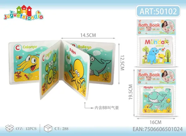 Libro de baño didáctico EVA con sonido (mundo animal)