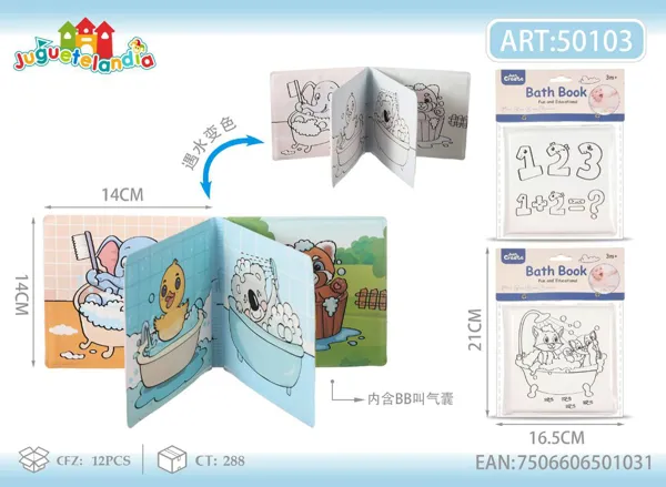 Libro de baño didáctico que cambia de color con sonido