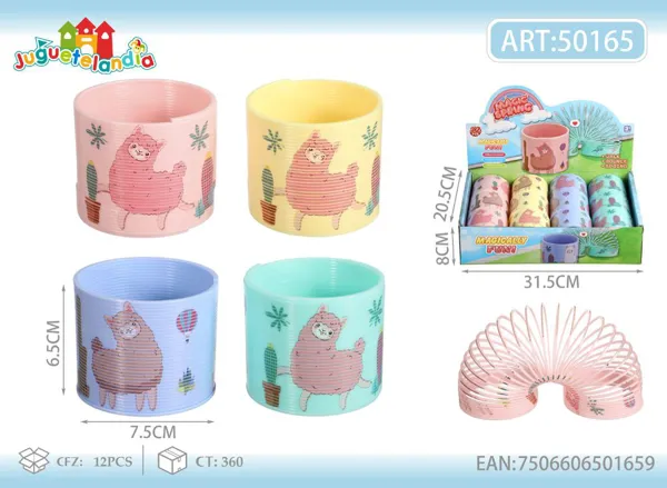 Resorte arcoíris redondo con estampado de alpaca