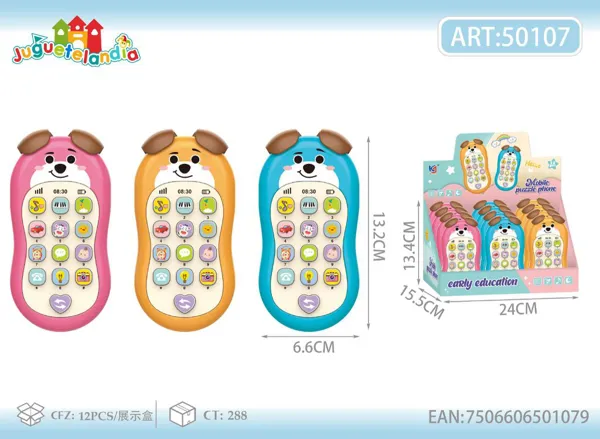 Teléfono musical didáctico de perrito para educación temprana