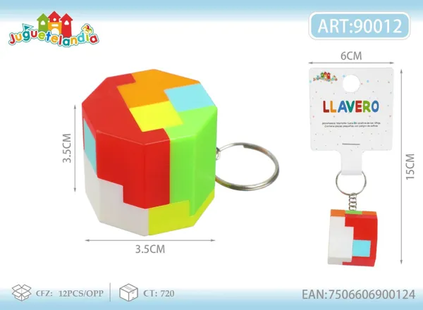 Llavero cubo rompecabezas octagonal