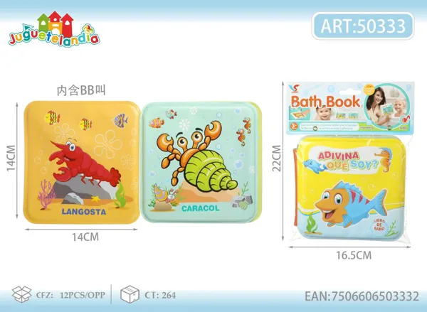 Libro de baño EVA educativo con chillador
