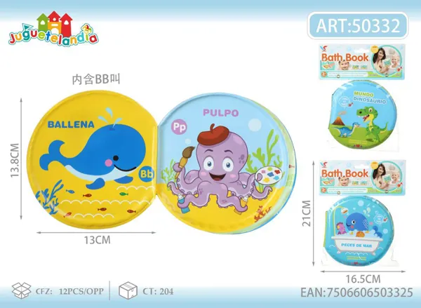 Libro de baño EVA educativo con chillador