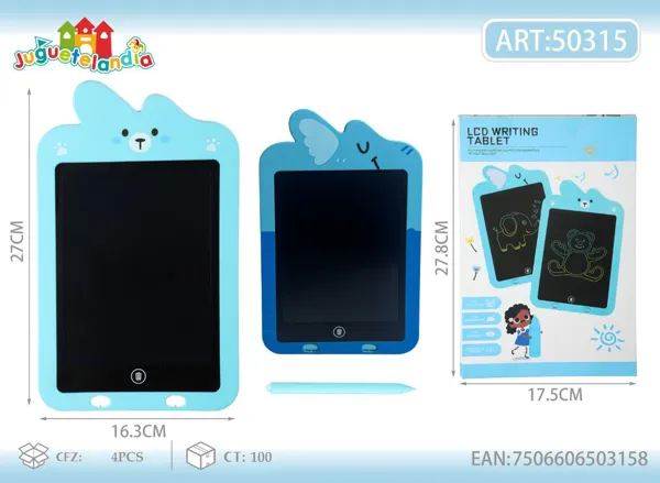 Pizarra mágica LCD infantil azul (oso/elefante)
