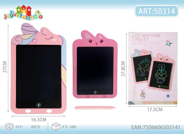 Pizarra mágica LCD infantil rosa (conejo/unicornio)